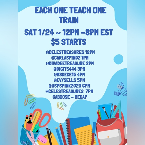 Tops - Each One Teach One Train ~ Saturday 1/24 $5 Starts 8 Hosts